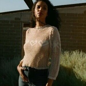 DOEN Heirloom Claudia Knit Crochet Blouse in Ecru